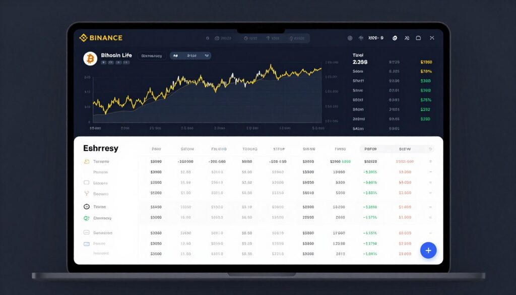 Binance cryptocurrency exchange trading interface