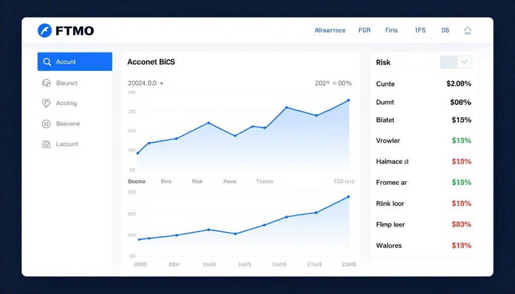 FTMO dashboard showing trading statistics and account performance metrics