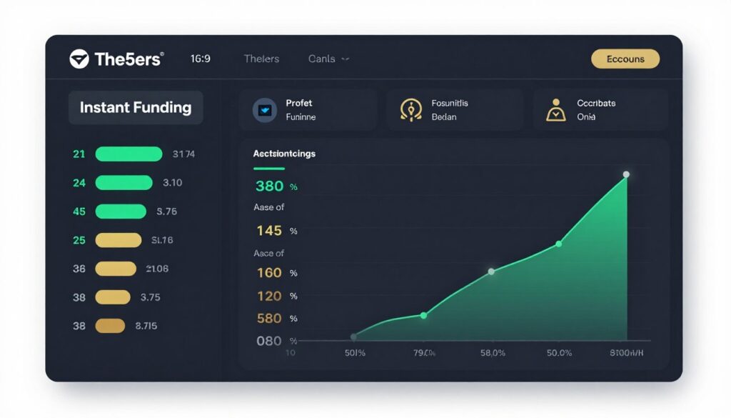 The5ers instant funding program dashboard and scaling levels visualization