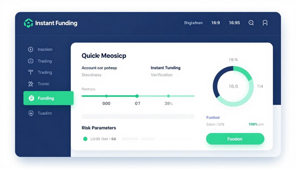 Instant Funding platform dashboard and interface