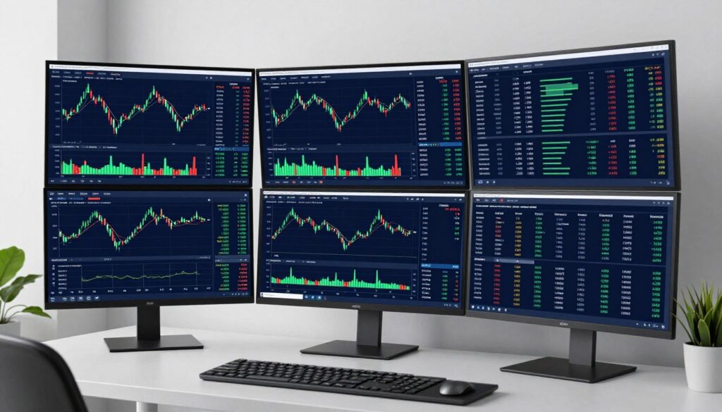 Modern trading platforms 2026 dashboard overview showing multiple screens