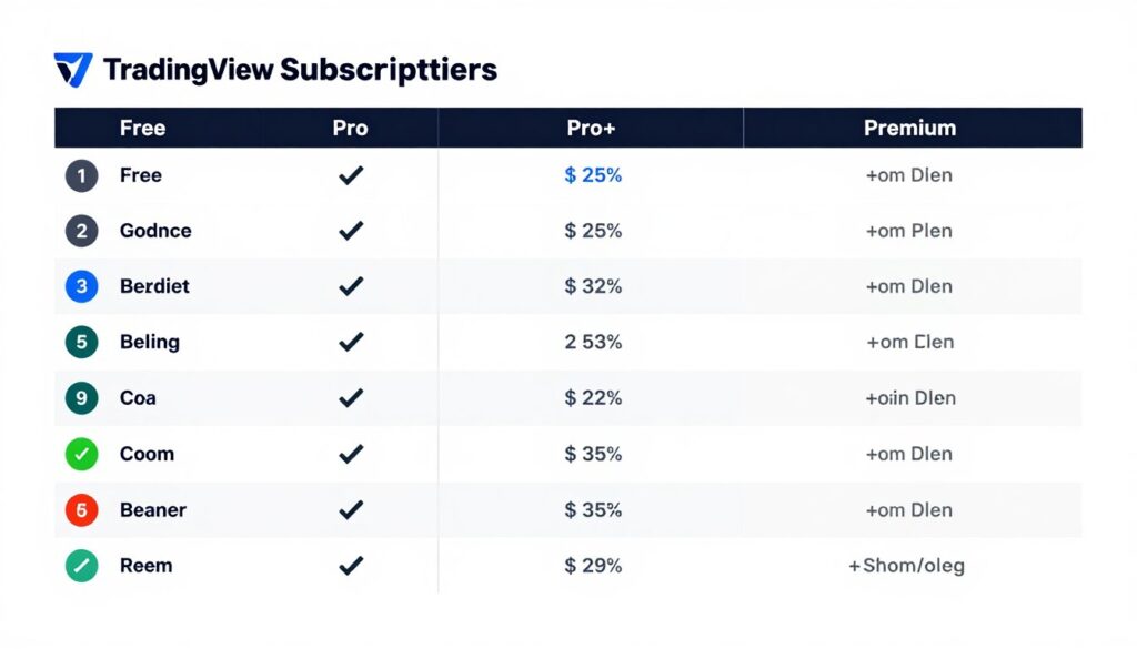 TradingView subscription plans comparison chart
